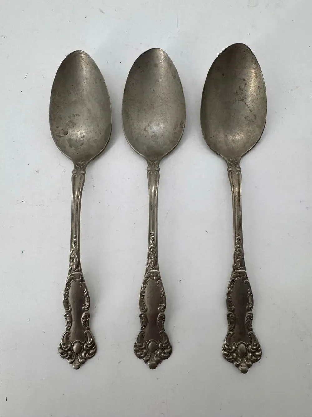 Lot of 3 Rogers Nickel Silver spoon set - unpolished